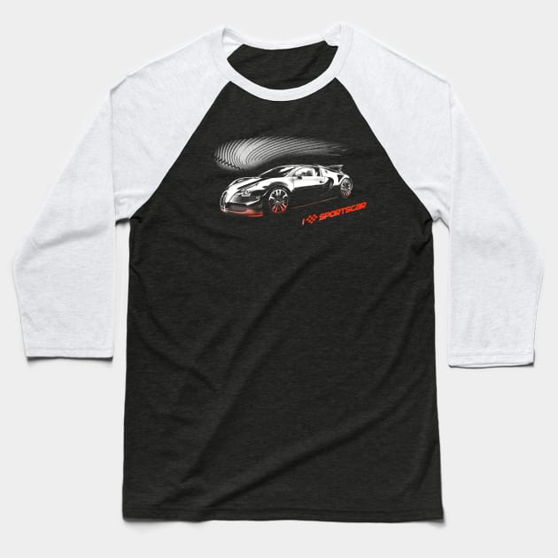 Sportscar Baseball T-Shirt by MrMaster